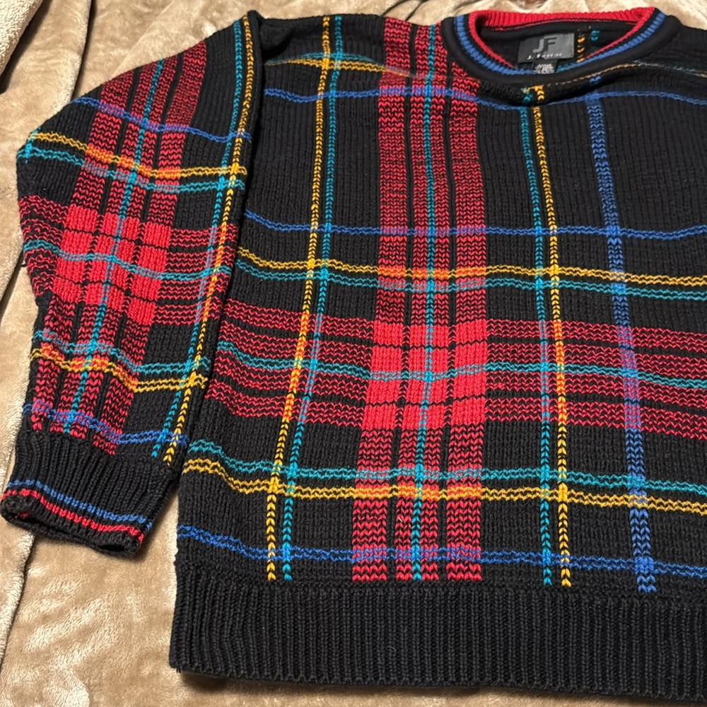 Vtg Color Block Sweater Size Large - image 3